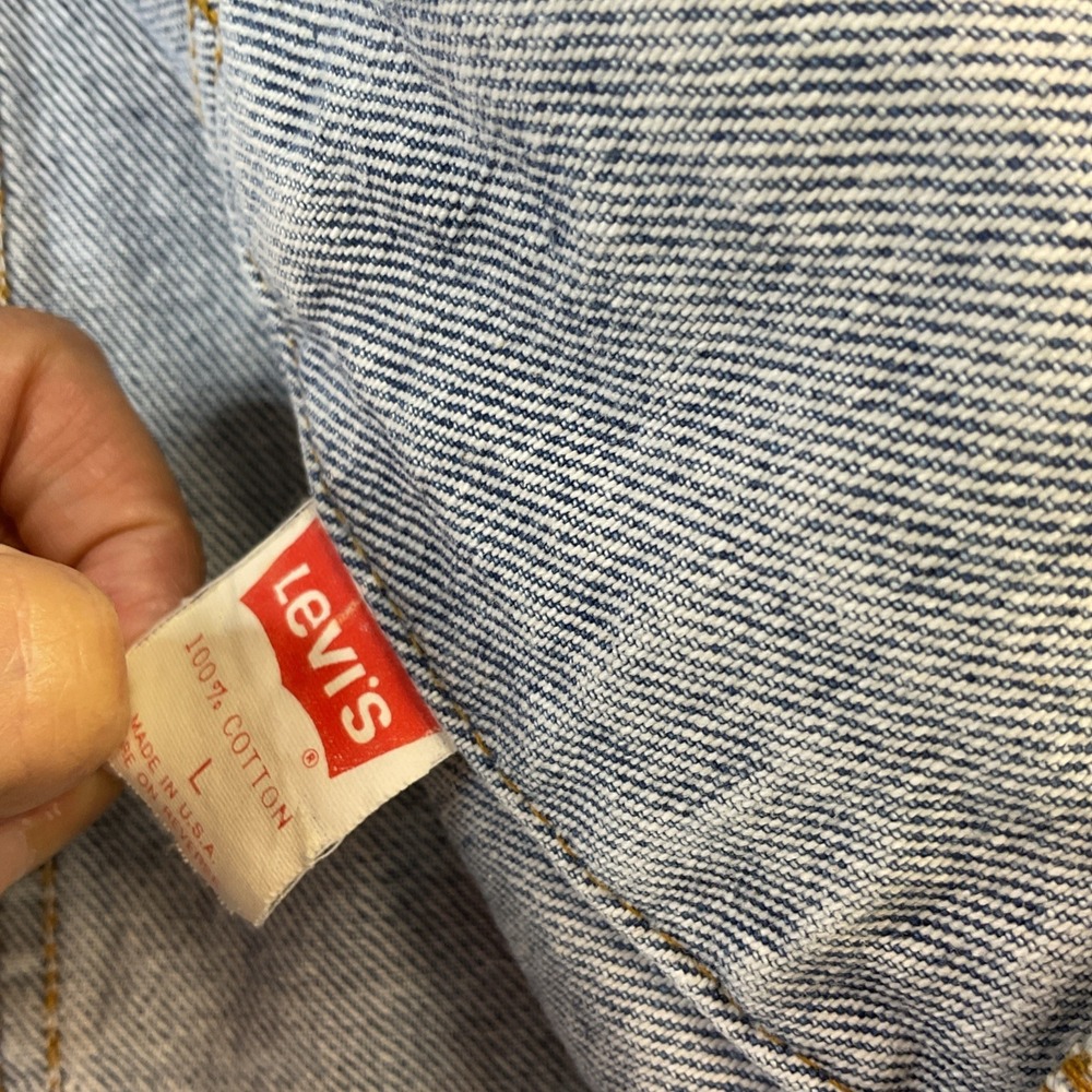 Vintage Levis Jean Jacket Denim Trucker Acid Wash Y2K 90s WPL423 Men Sz L USA - Picture 6 of 12